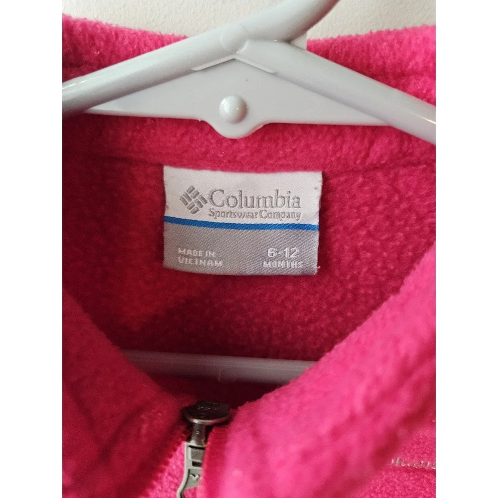 Columbia Baby Fleece Jacket 6-12 Months Pink Full Zip Soft‎ Warm Toddler